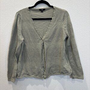 Frye Knit Button Front Cardigan Sweater – Sage Green (XL)
